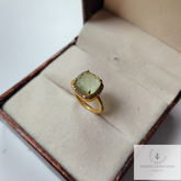 Green Amethyst Ring, 925 Sterling Silver Ring, Gold Gemstone Ring, Engagement Ring, Cz Set Ring, Statement Ring, Dainty Ring, Designer Ring